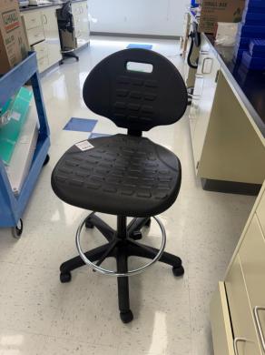 Set of 10 Adjustable-Height Lab Stools with Backrests and Rolling Bases-cover