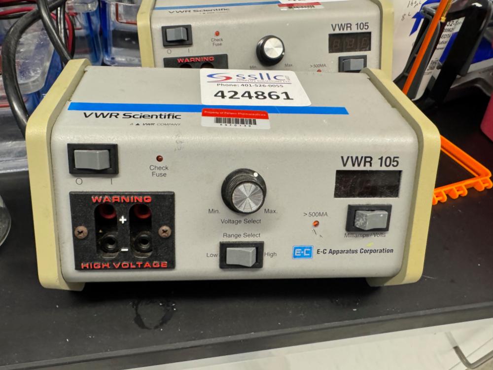 VWR 105 Electrophoresis Power Supply with Voltage Selector and High Voltage Output Terminals