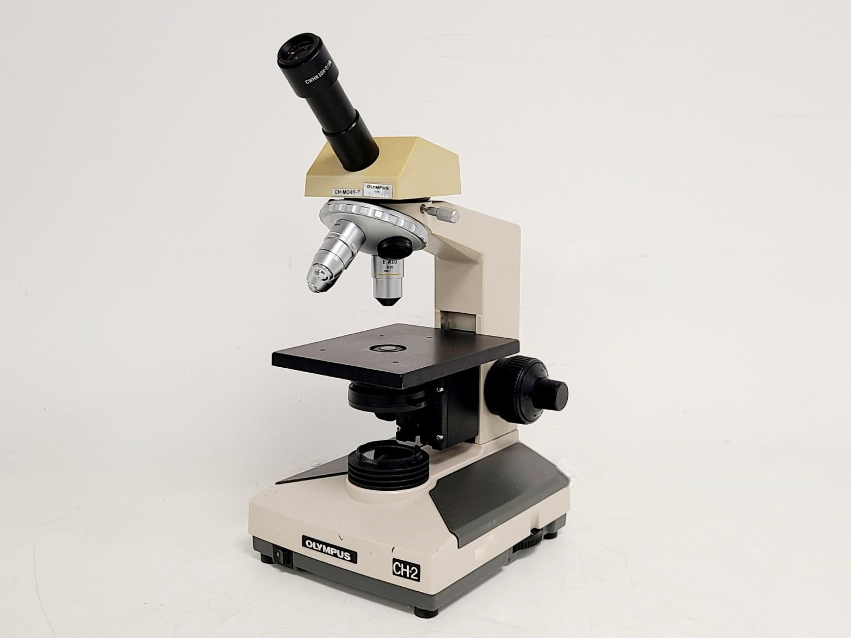 Olympus CH-2 Monocular Compound Microscope with CH-M045-T Objectives 0.25/0.65/1.25 Oil Immersion