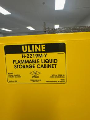 ULINE H-2219M-Y 90 Gallon FM Approved Flammable Liquid Storage Cabinet-cover