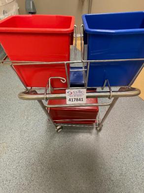 Cleanroom Mopping System Cart with Stainless Steel Frame and Dual Buckets-cover