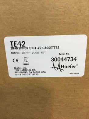 Hoefer TE42 Electrophoresis Transphor Unit +2 Cassettes-cover