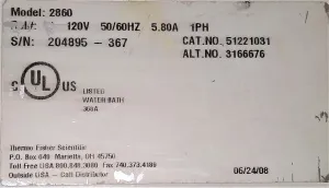 Thermo Precision 2860 Coliform Bath (17.5L) with Factory Preset Temperatures, 5 of 5