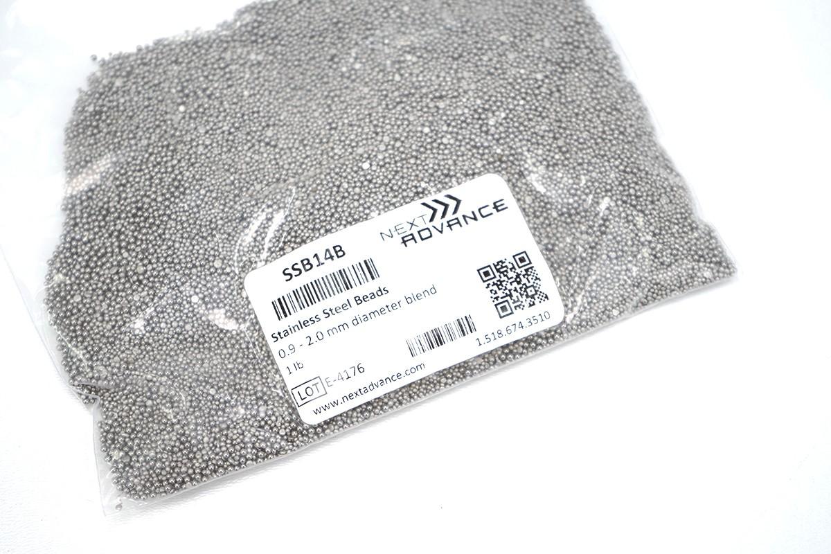 Bertin Technologies SSB14B Stainless Steel Balls, 0.9–2.0 mm Blend, 1 lb (450 g)