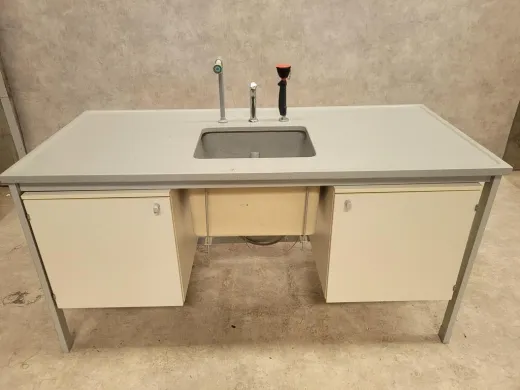 Waldner Laboratory Sink Unit with Stone Countertop and Cabinetry