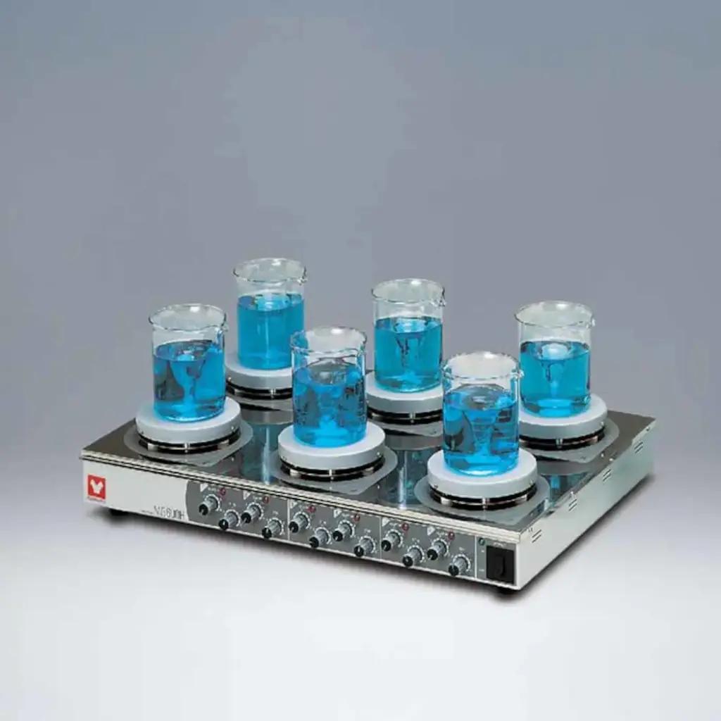Yamato MG600H Analog 6-Channel Magnetic Hotplate Stirrer with Individual Heating and Stirring Control