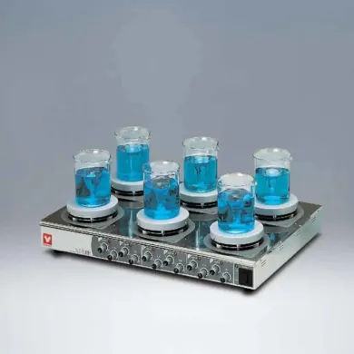 Yamato MG600H Analog 6-Channel Magnetic Hotplate Stirrer with Individual Heating and Stirring Control
