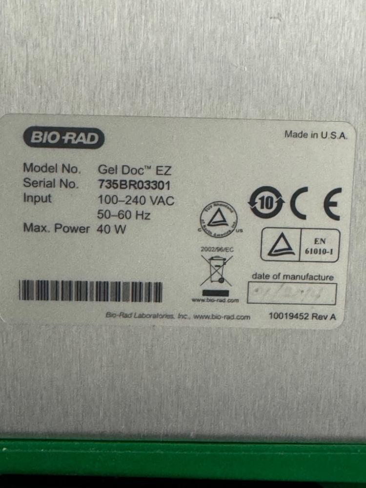 Bio-Rad Gel Doc EZ Imager Gel Documentation System for DNA, RNA, and Protein Imaging