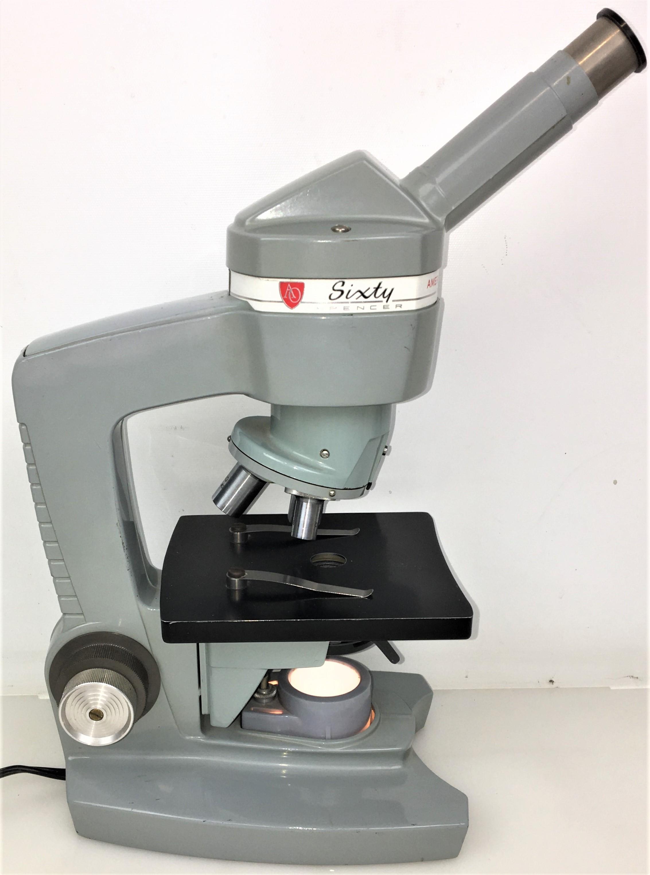 American Optical Spencer Sixty Monocular Microscope (120X to 320X)