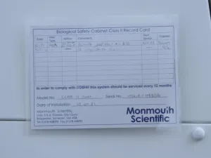 Monmouth MSC 1200 Class II Biological Safety Cabinet with Motorised Sash and VHP Ports, 11 of 12