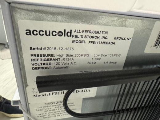 Accucold FF511LMEDADAS Undercounter Laboratory Refrigerator with Automatic Defrost-cover