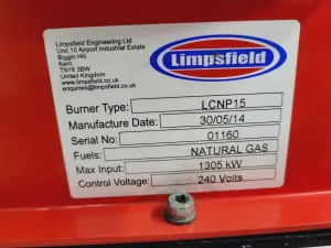 Limpsfield LCNP15 Gas Burner with Autoflame Control, 20 of 22