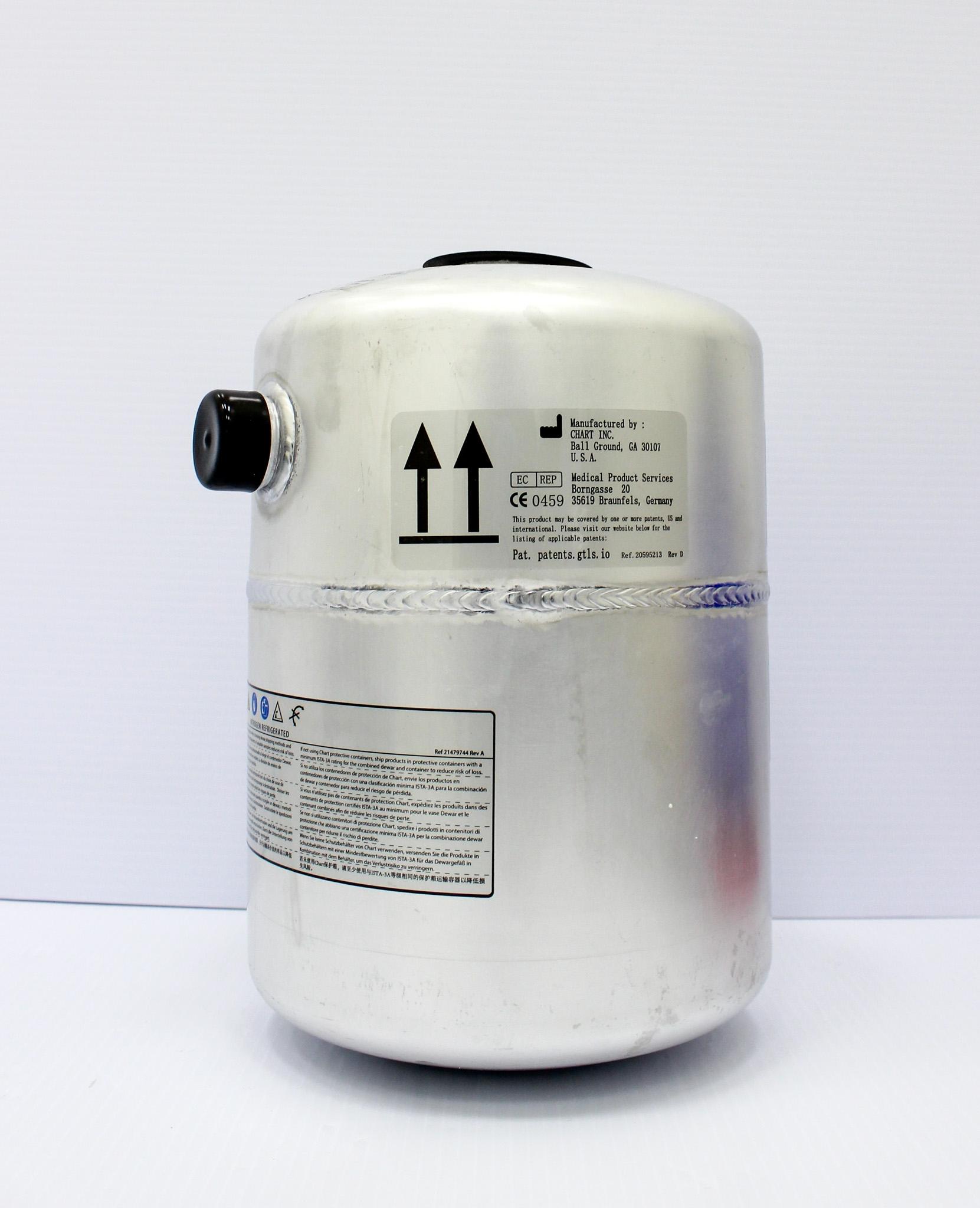 Chart MVE BL-7 Liquid Nitrogen Dewar -150°C 2.1L IATA Exempt Dry Shipper for Biological Samples