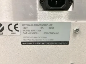 Beckman Coulter Optima MAX-130K Refrigerated Benchtop Ultracentrifuge, 13 of 13