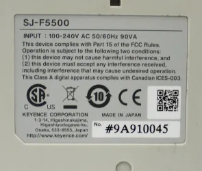 Keyence SJ-F5500 High-Speed Static Eliminator Blower 600mm, 7000V, 90VA, 10 of 10