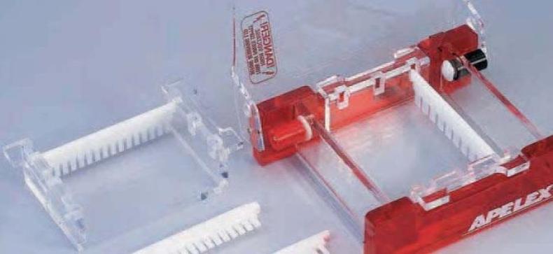 APELEX MINIGEL 2 Mini Gel Electrophoresis System with UV Protection and 16-Tooth Comb-cover