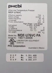 phcbi MDF-U76VC Ultra Low Temperature Freezer -80°C, 4 of 12