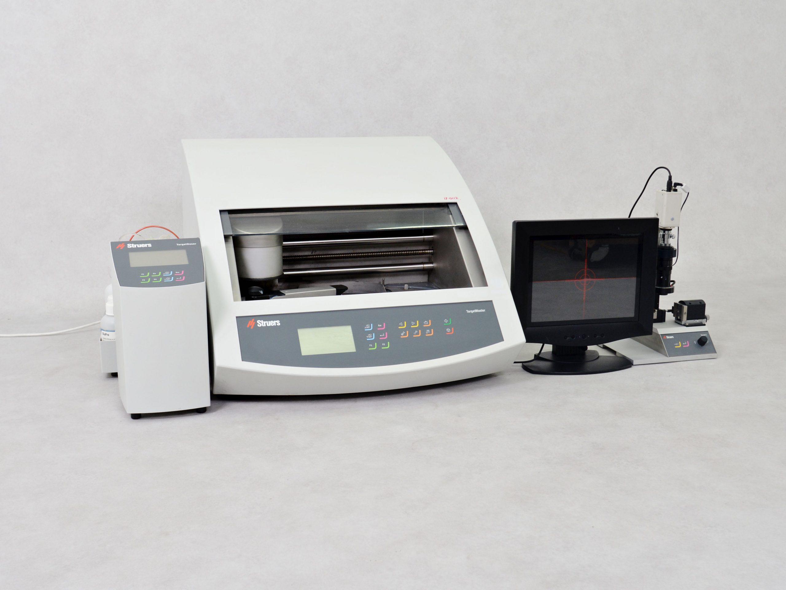 Struers TargetMaster Automated Polishing Machine with TargetDoser Dosing Station and TargetZ Setup Station