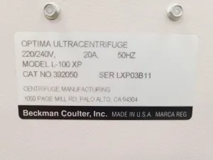 Beckman Coulter Optima L-100 XP Ultracentrifuge for High-Speed Biomolecular Separation, 6 of 26