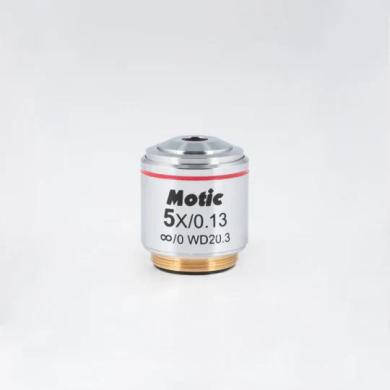 MOTIC CCIS LM Plan Achromatic 5X Objective Lens with 0.13 NA, 20.3 mm Working Distance-cover