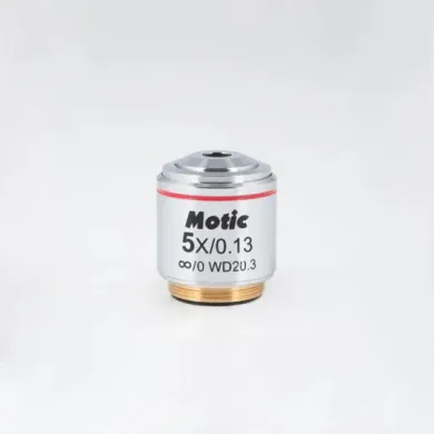 MOTIC CCIS LM Plan Achromatic 5X Objective Lens with 0.13 NA, 20.3 mm Working Distance