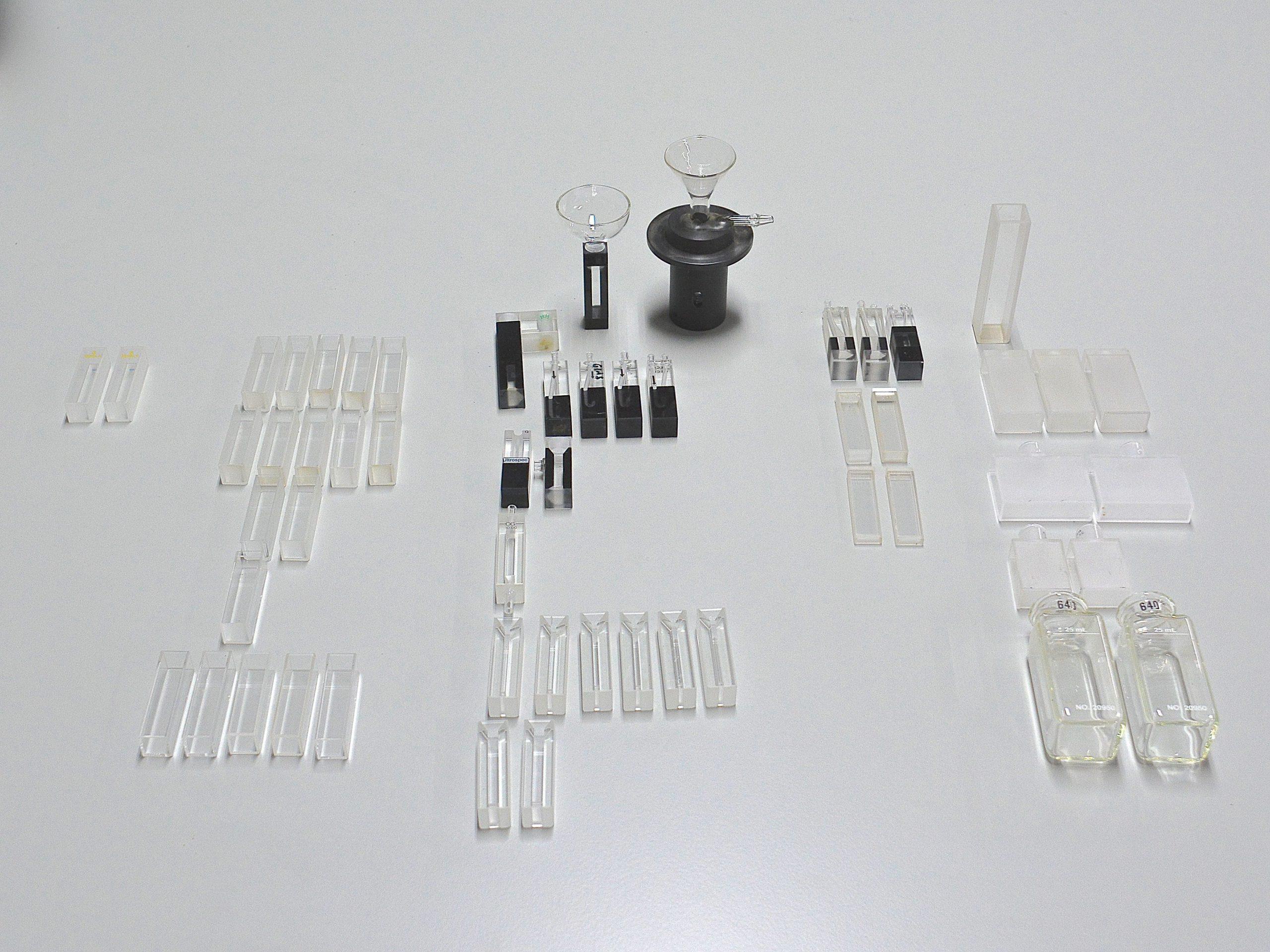 Various Glass Cuvettes for UV and IR Spectrophotometry