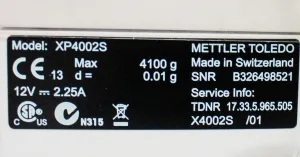 Mettler Toledo XP4002S Precision Balance 4100g Capacity with Touchscreen, 7 of 10