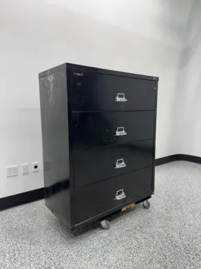 FireKing 4-Drawer Steel Lateral File Cabinet with Mobile Casters