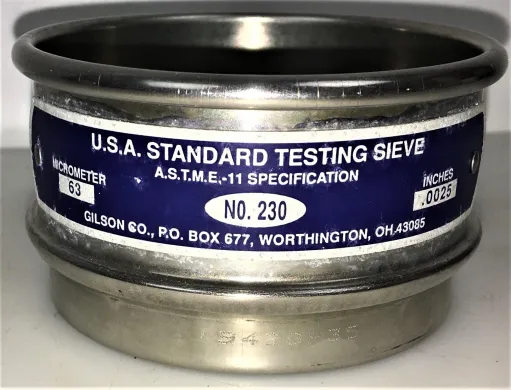 Gilson #230 Stainless Steel 3-Inch Test Sieve with 63 μm Aperture