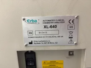 Erba Mannheim XL-640 Automated Clinical Chemistry Analyzer, 4 of 4