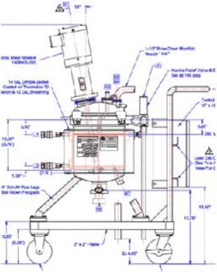 Custom 100 Liter Stainless Steel Mixing Vessel with Integrated 150RPM 3/4HP Mixer-cover