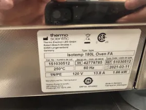 Thermo Scientific Isotemp 180L Laboratory Drying Oven, 2 of 2