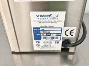 VWR Ultrasonic Cleaner Bath Model 50T with 1.9L Capacity and 35 kHz Frequency, 8 of 8