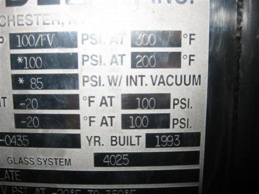 Pfaudler 200 Gallon Glass-Lined Stainless Steel Reactor Body-cover
