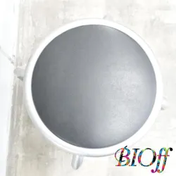 YAMAZEN FB-01BK Round Pipe Stool with Steel Frame and PVC Upholstery, 2 of 3
