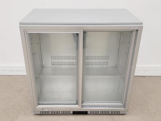 LEC BC9027G Silver Double Sliding Door Bottle Cooler 225L with LED Lighting-cover