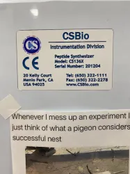 CS Bio CS136X Large-Scale Automated Peptide Synthesizer, 2 of 2