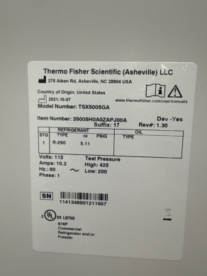 Thermo TSX5005GA Ultra Low Temperature Freezer with Computer Software -86°C 500L-cover