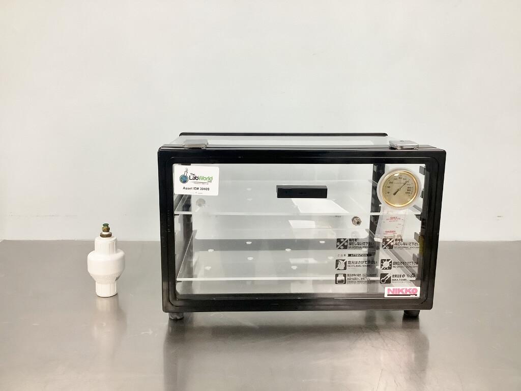 Nikko Horizontal Desiccator Cabinet with Hygrometer and Adjustable Shelves