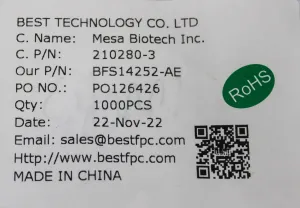 MesaBiotech 210280-2 Flexible Circuit Board Heater PCB with Dome Switches, 3 of 6