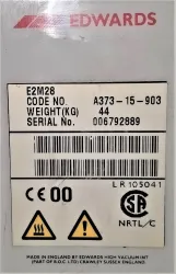 Edwards E2M28 Dual Stage Rotary Vane Mechanical Vacuum Pump with EMF20 Oil Mist Filter (21 CFM), 8 of 9