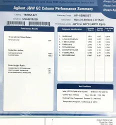 Agilent HP-1/SIMDIST 15M x 0.53mm x 0.15µm Capillary Gas Chromatography Column, 4 of 11