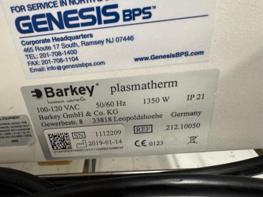 Barkey plasmatherm Thawing System-cover