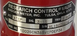 Badger Meter 1002GCN36SVCPDEP36 Research Control Valve for Liquid, Gas, and Steam Applications, 3 of 9