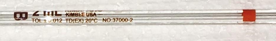 Kimble 37000-2 KIMAX Class B 2mL Volumetric Pipette
