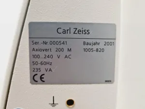Carl Zeiss Axiovert 200M Inverted Fluorescence Microscope with 4x Objectives, 8 of 65
