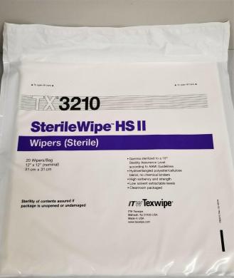 ITW Texwipe SterilWipe HS II TX3210 Sterile Nonwoven Cleanroom Wipers 12" x 12" (Pack of 20)-cover