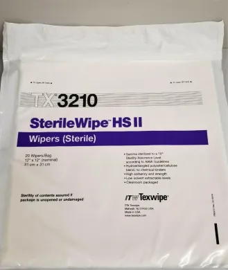 ITW Texwipe SterilWipe HS II TX3210 Sterile Nonwoven Cleanroom Wipers 12" x 12" (Pack of 20)