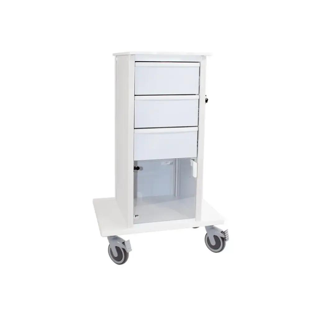 TrippNT Element 03 Laboratory Storage Cart with White Locking Drawers