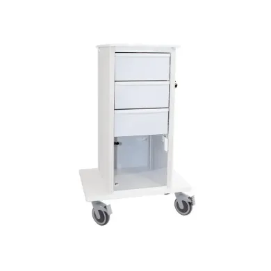 TrippNT Element 03 Laboratory Storage Cart with White Locking Drawers